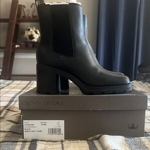 Crown Vintage Black Heeled Boots